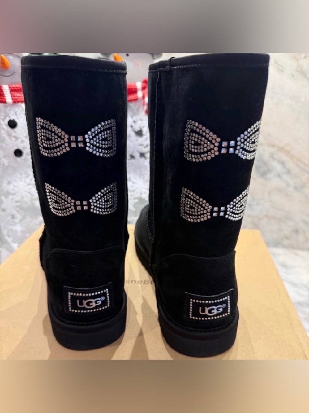 UGG Swarovski Bow Boots ✨ RARE | Black Suede | Size 11 | BNWT